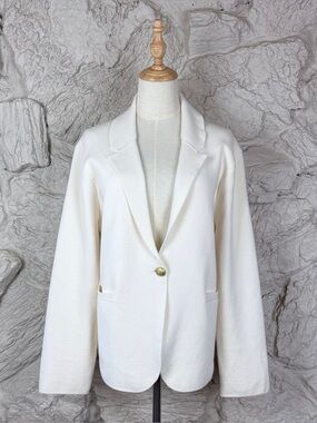 NWOT J. Crew Knit Blazer Mascarpone Cream | XXL